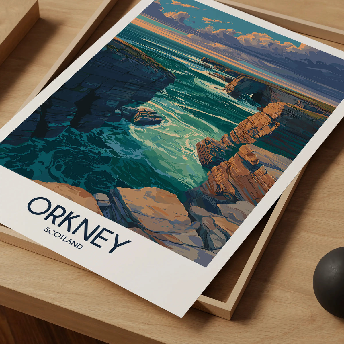 Orkney Retro Travel Illustration