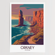 Orkney Retro Travel Illustration