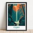 Osaka Retro Travel Illustration