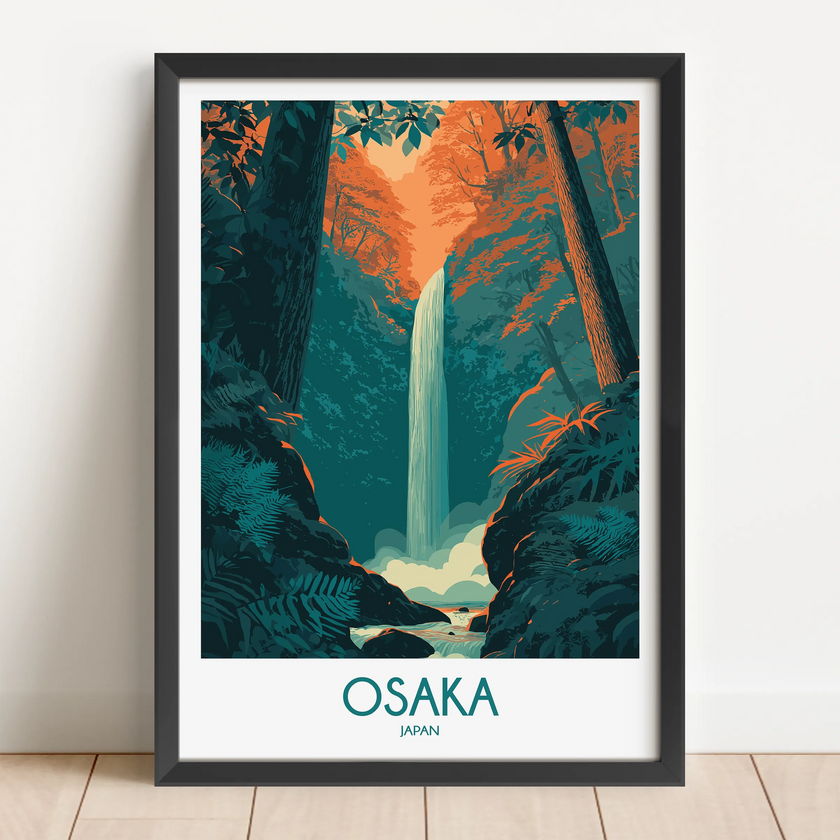 Osaka Retro Travel Illustration