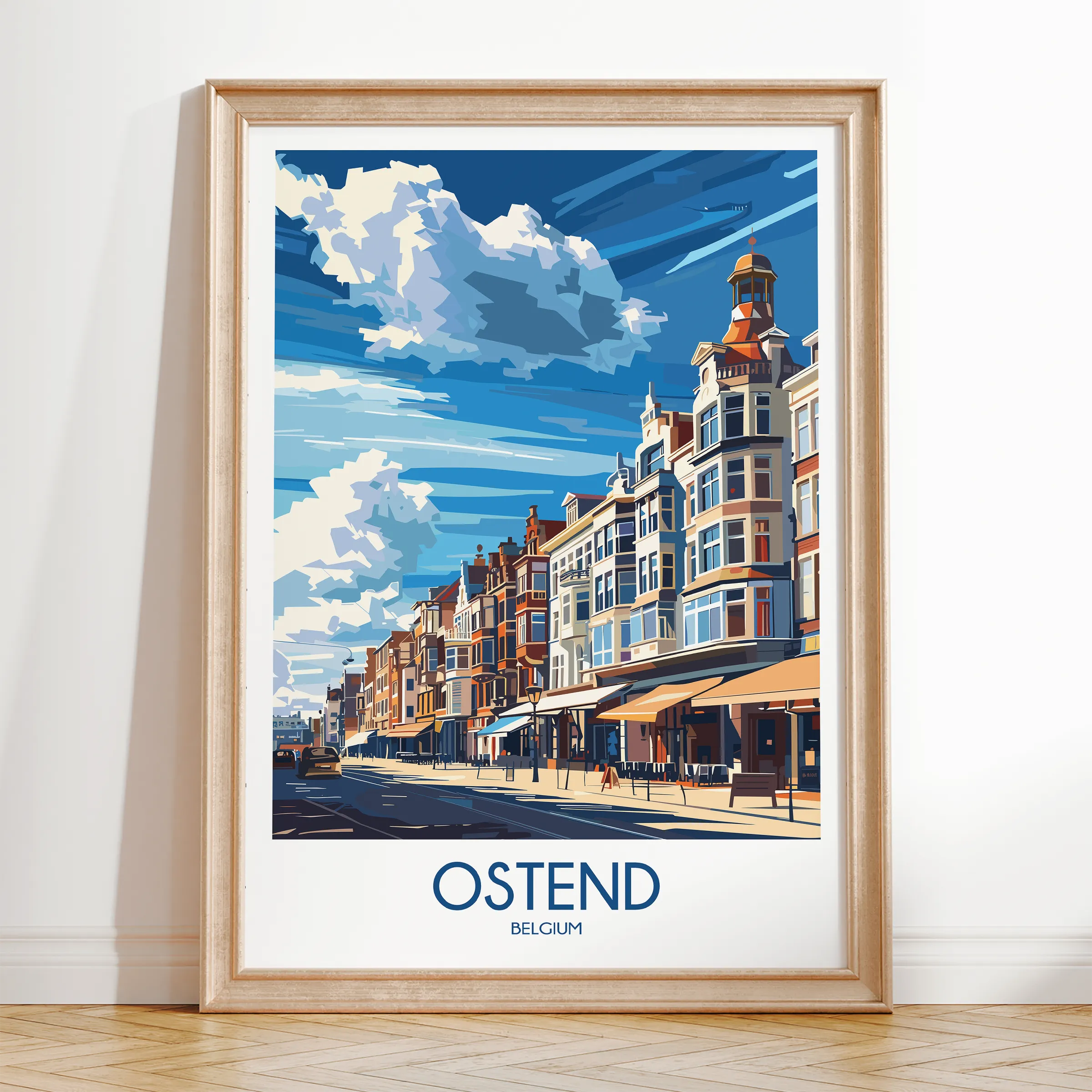 Ostend Retro Travel Illustration
