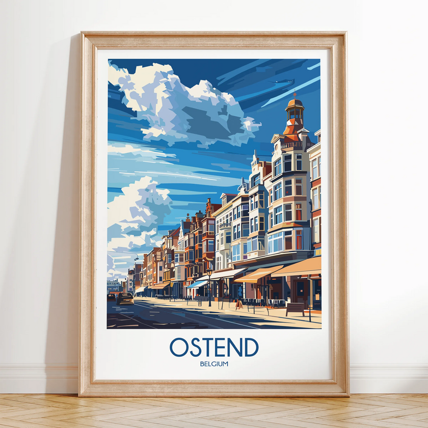 Ostend Retro Travel Illustration