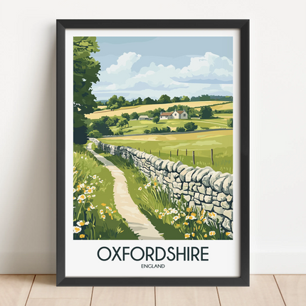 Oxfordshire Retro Travel Illustration