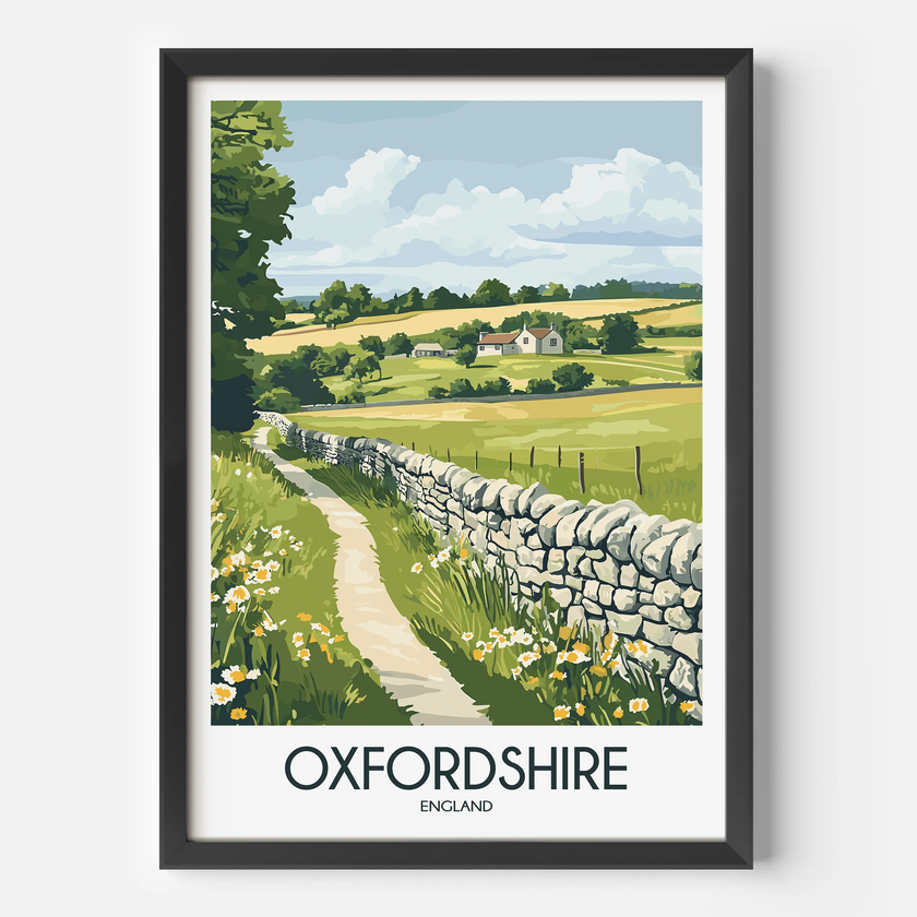 Oxfordshire Souvenir Poster Print
