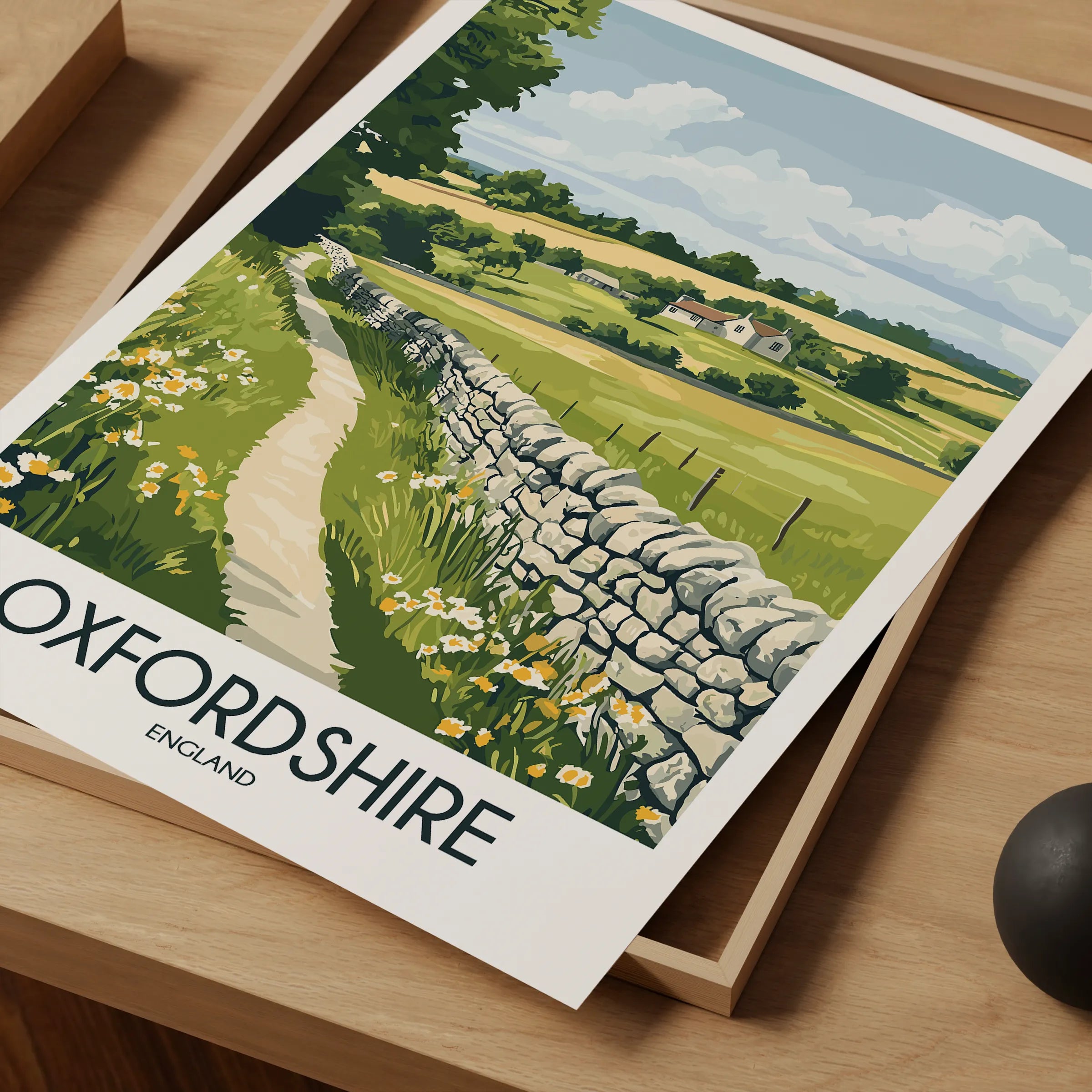 Oxfordshire Vintage Style Print