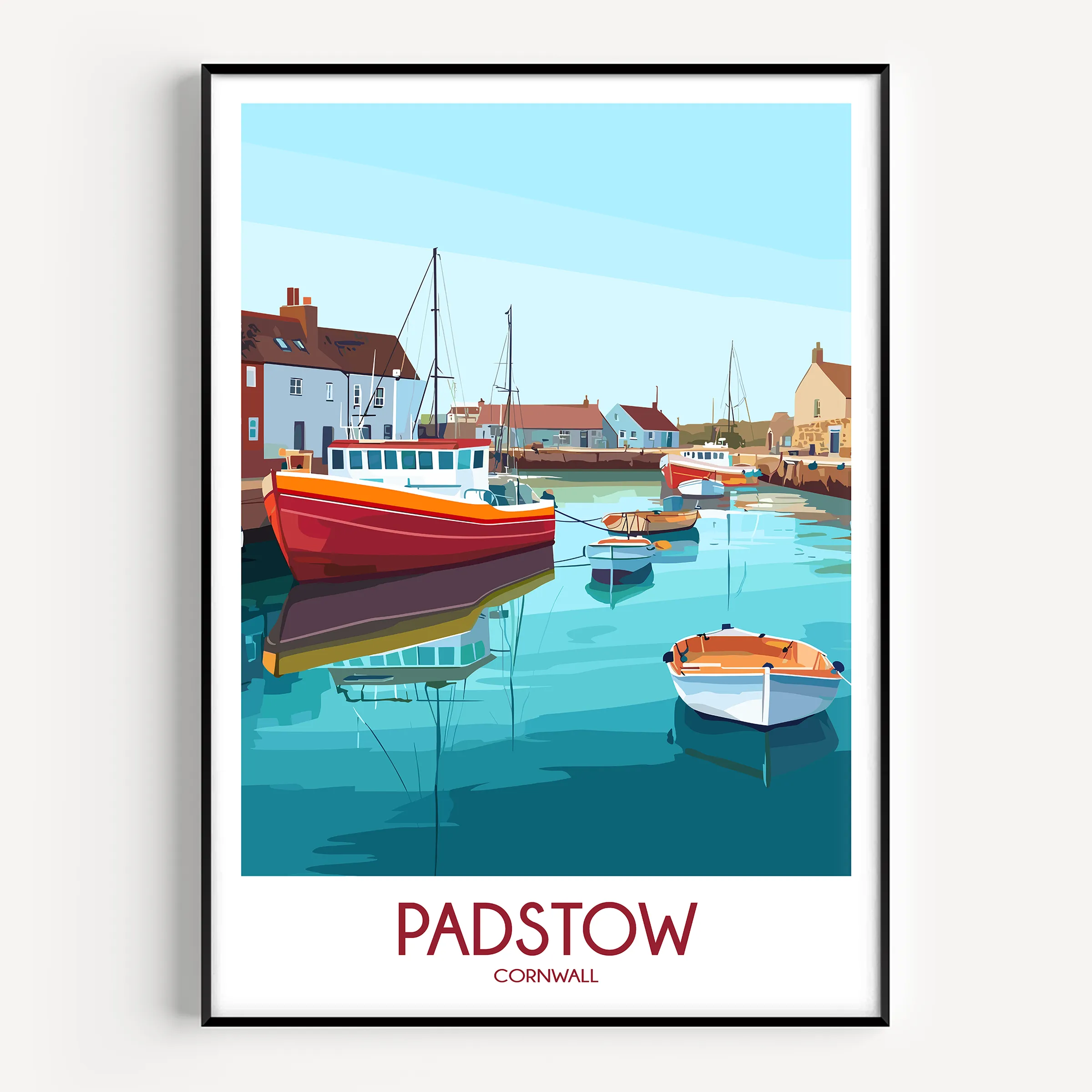 Padstow Modern Travel Poster