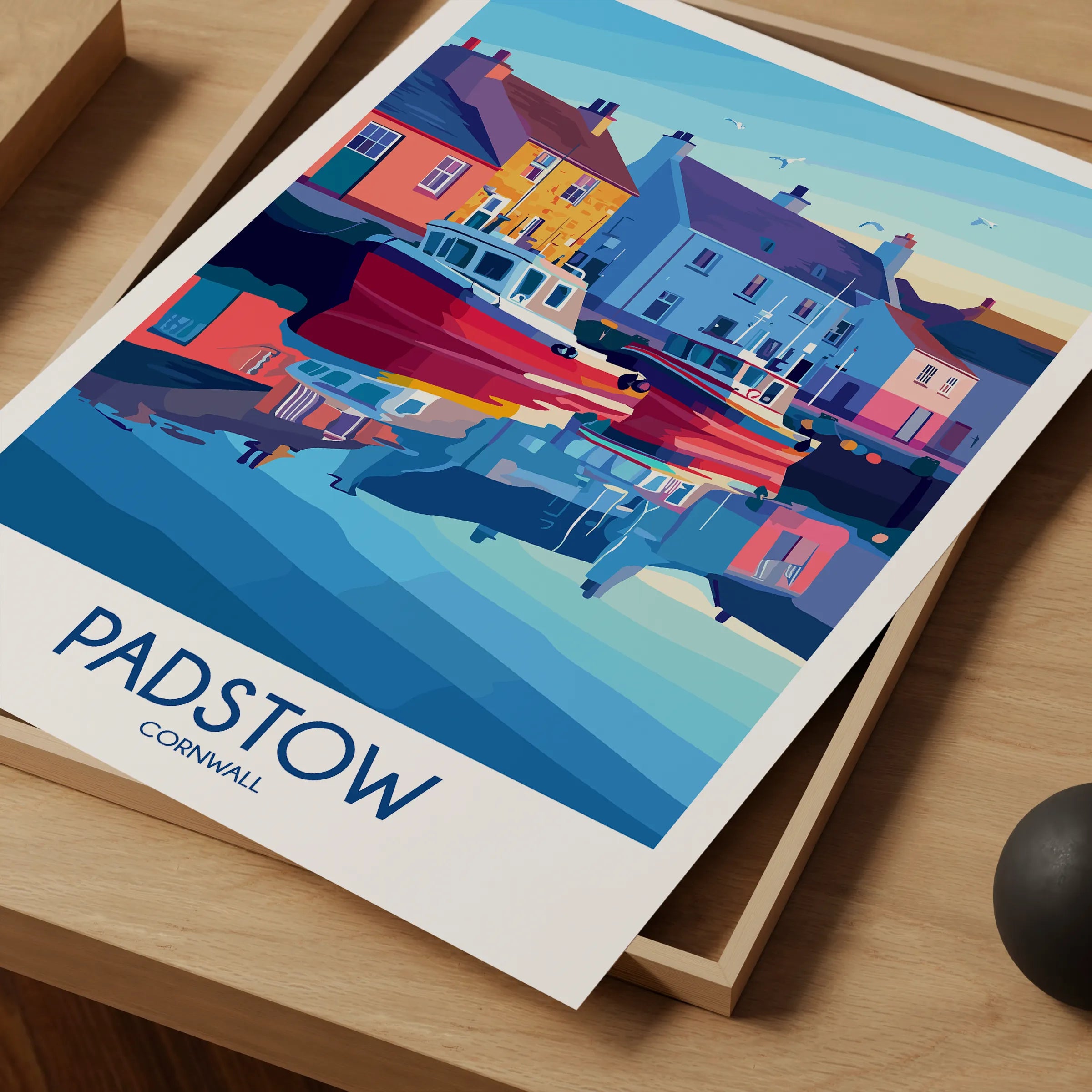 Padstow Retro Travel Illustration
