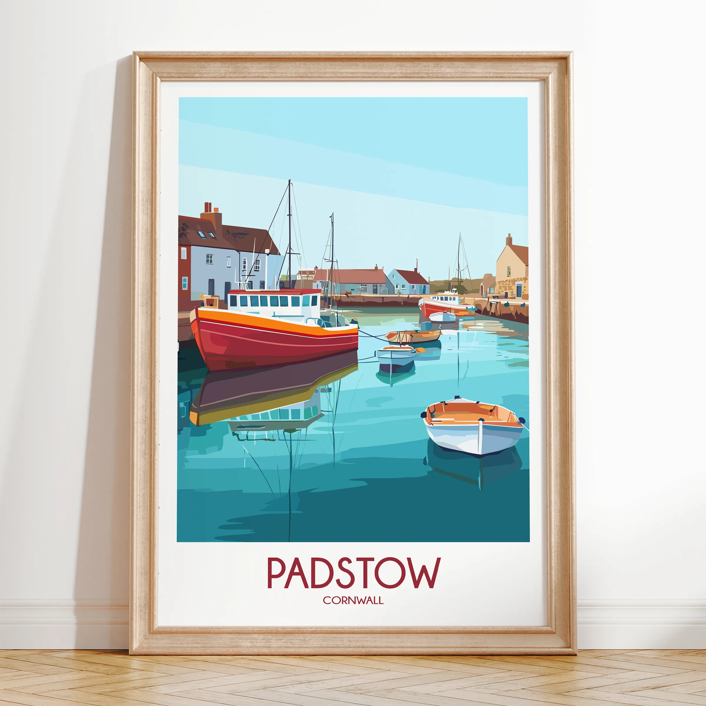 Padstow Retro Travel Illustration