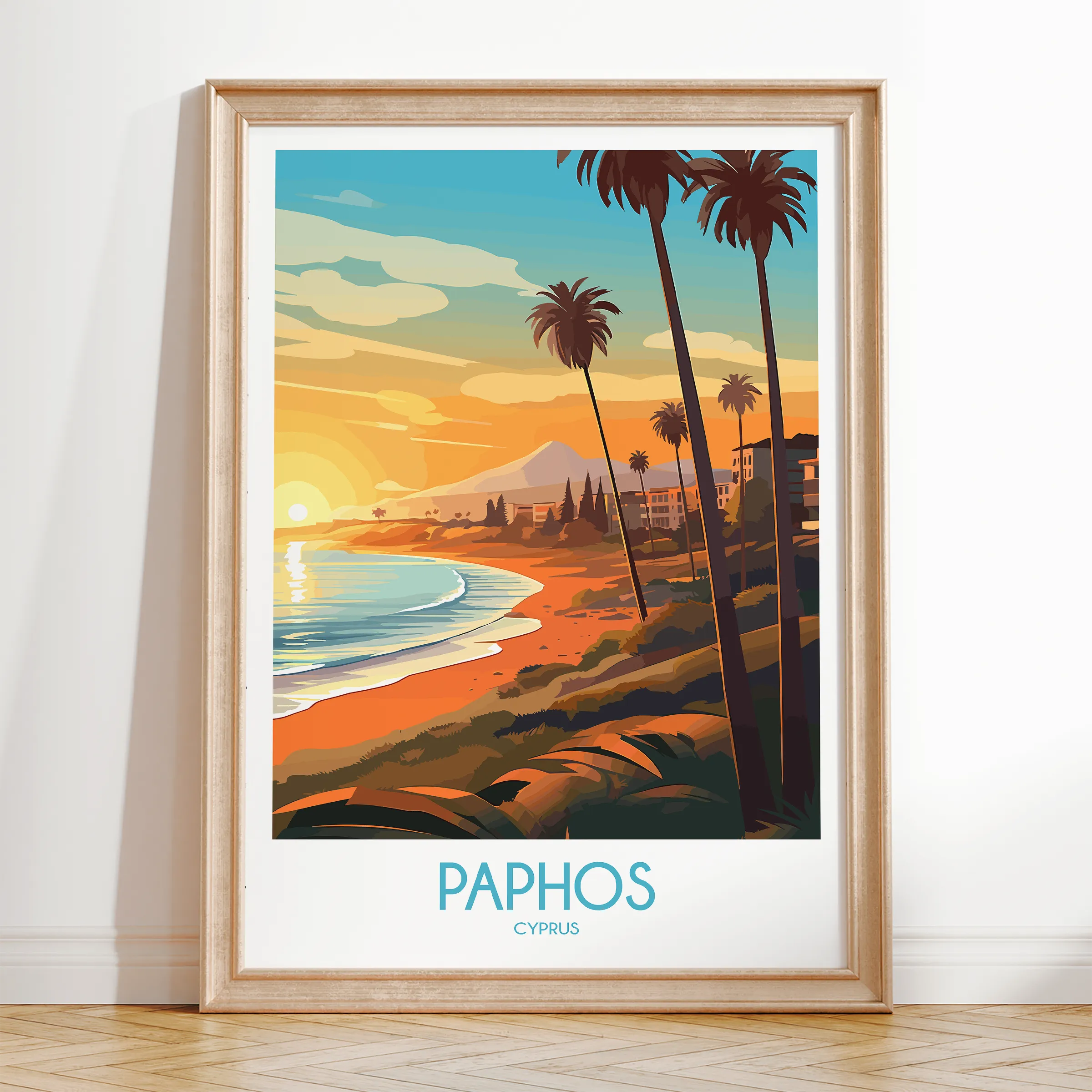 Paphos Modern Travel Poster