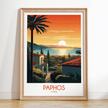 Paphos Retro Travel Illustration