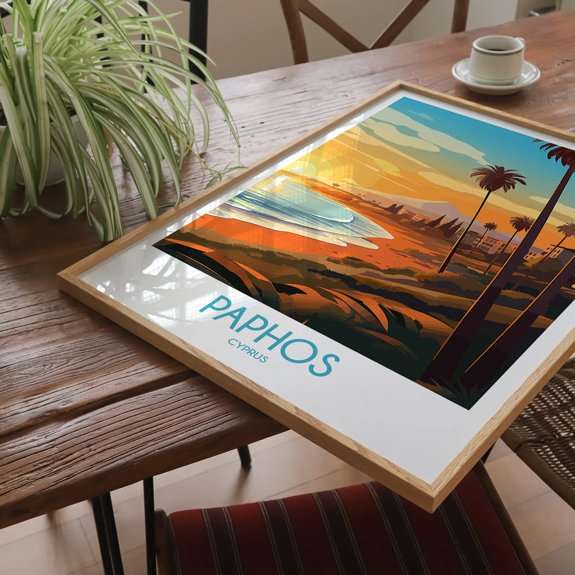 Paphos Vintage Style Print