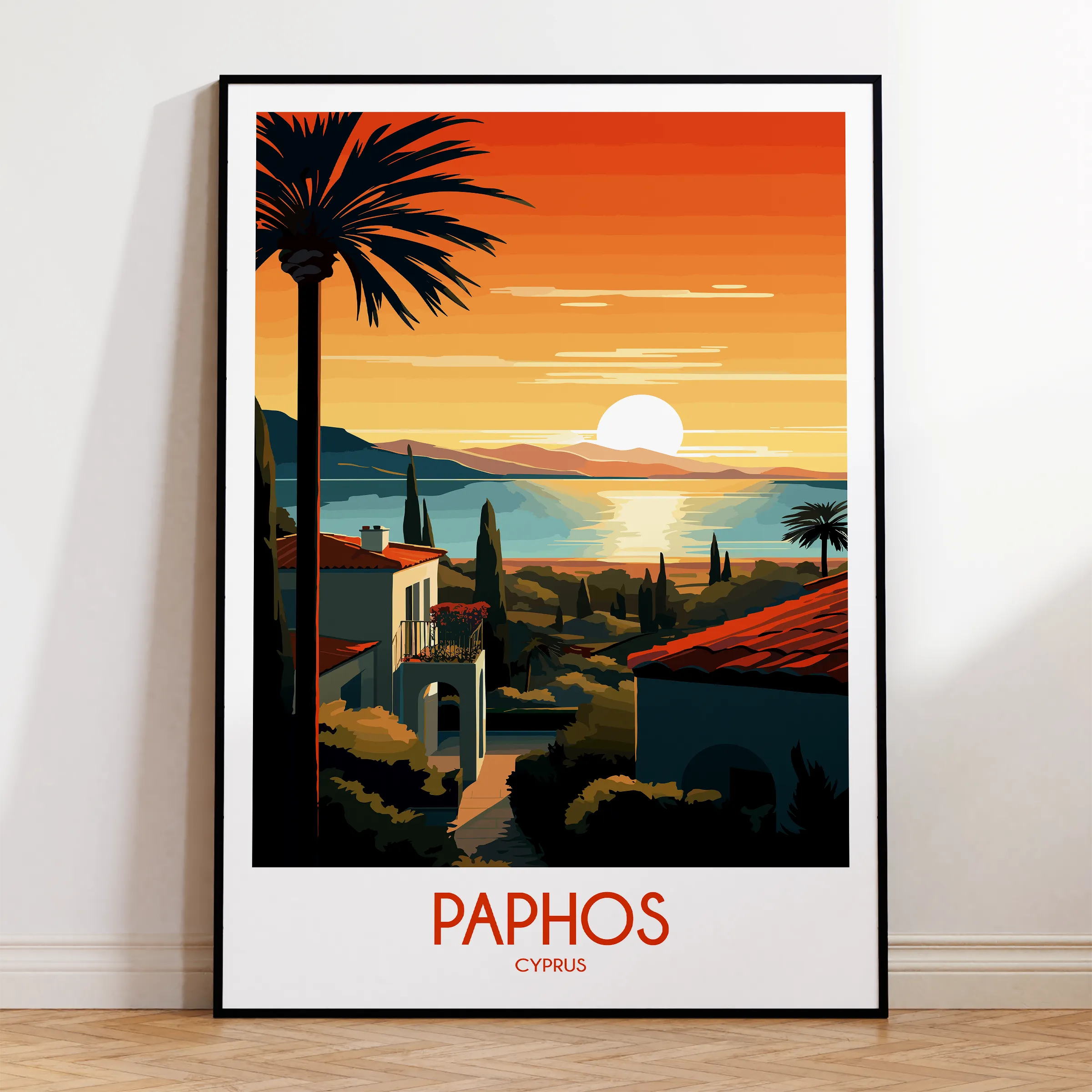 Paphos Vintage Style Print