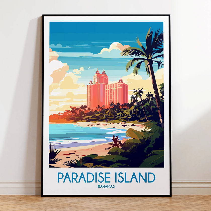 Paradise Island Modern Travel Poster