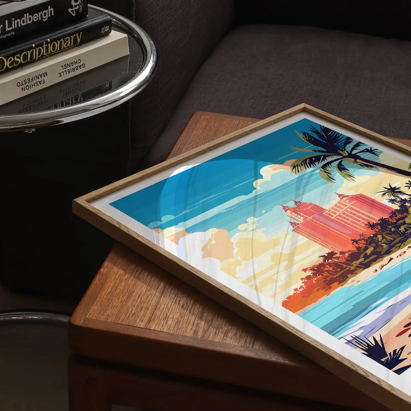 Paradise Island Retro Travel Illustration