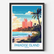Paradise Island Retro Travel Illustration