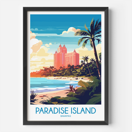 Paradise Island Retro Travel Illustration