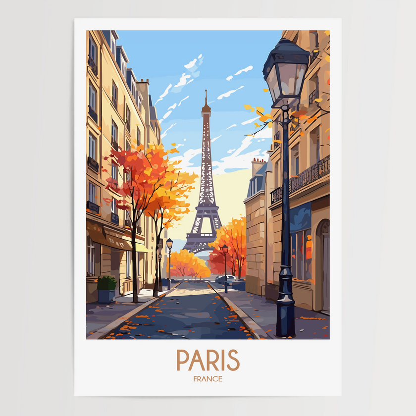 Paris Retro Travel Illustration