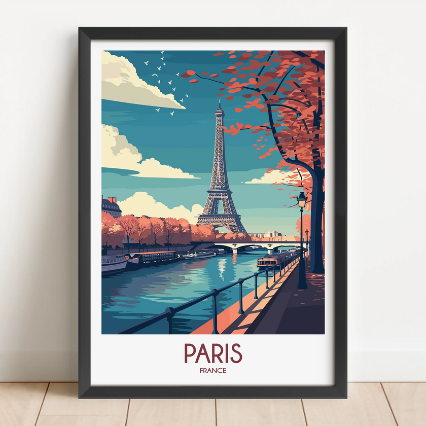 Paris Retro Travel Illustration