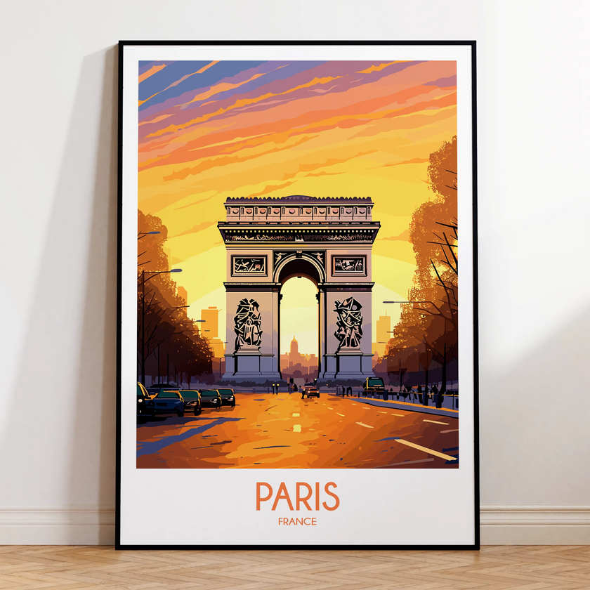 Paris Retro Travel Illustration