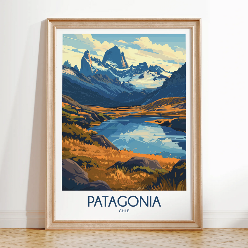 Patagonia Retro Travel Illustration