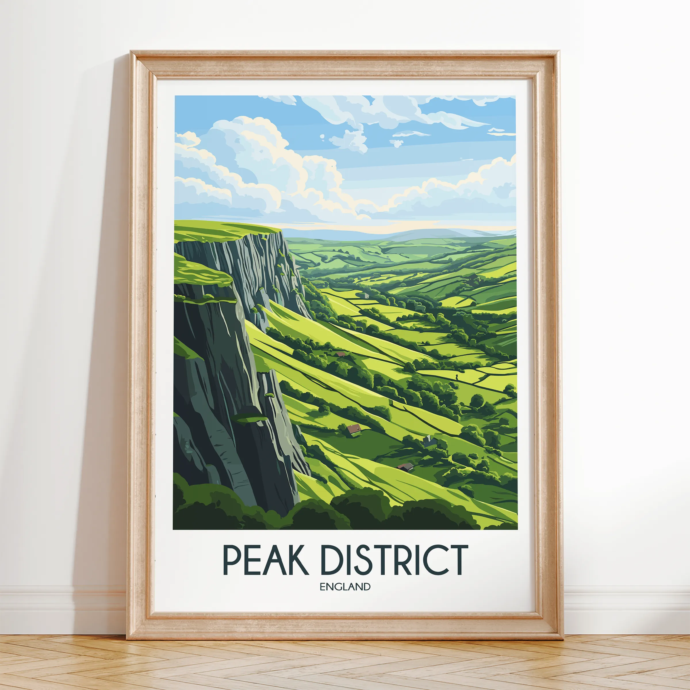 Peak District Modern Travel Poster