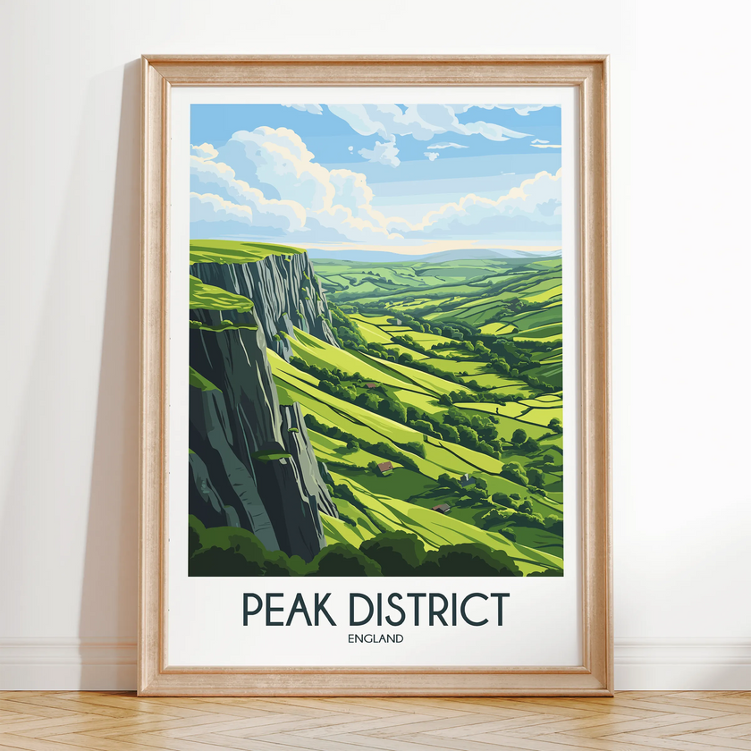Peak District Modern Travel Poster