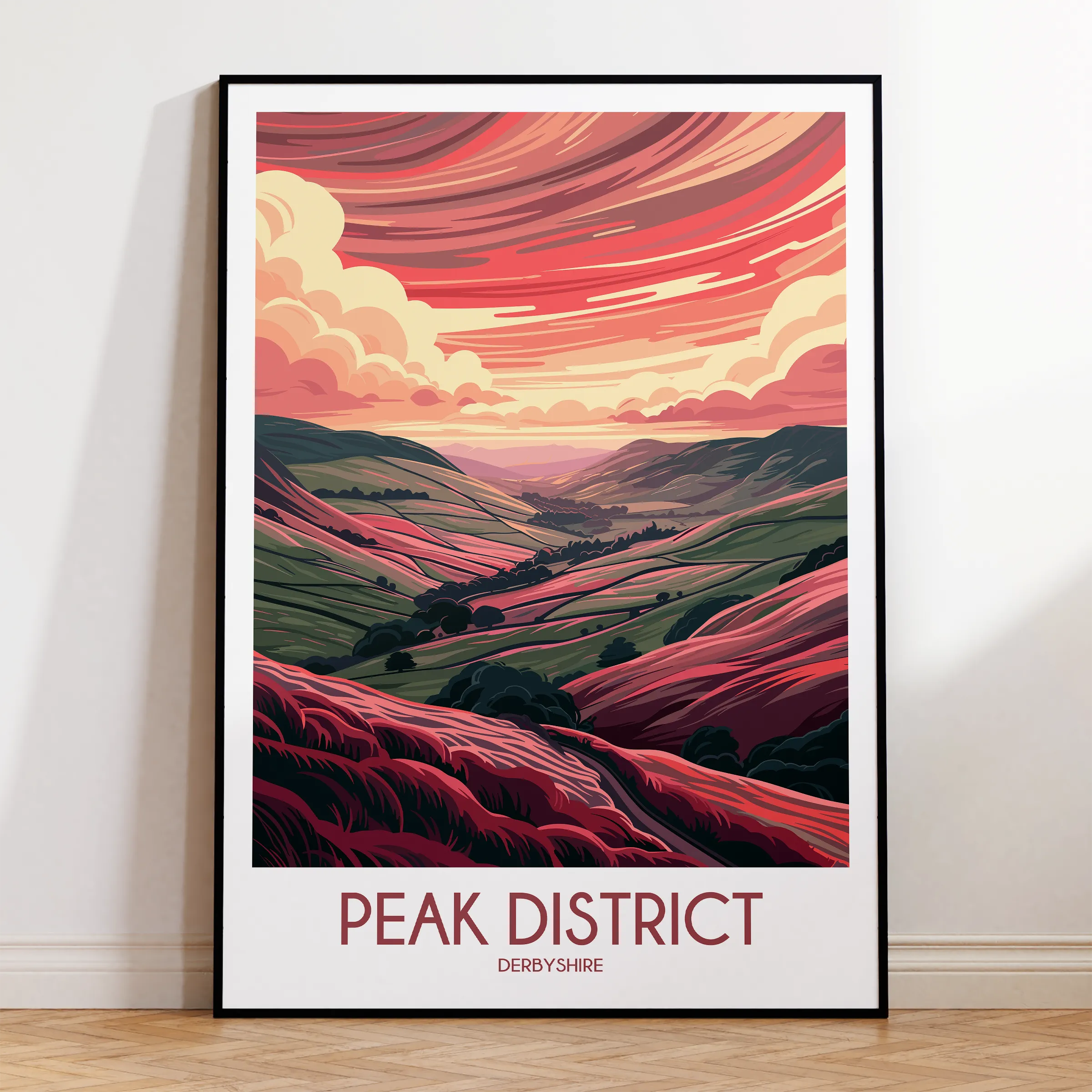 Peak District Modern Travel Poster
