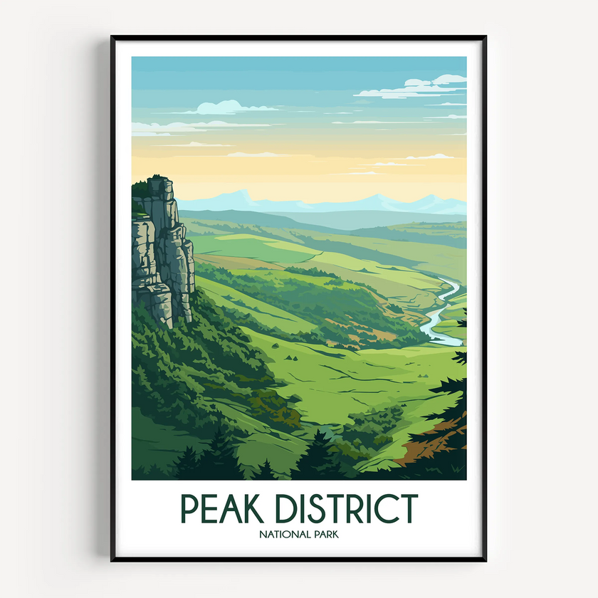 Peak District Modern Travel Poster