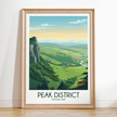 Peak District Retro Travel Illustration