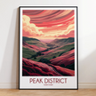 Peak District Retro Travel Illustration