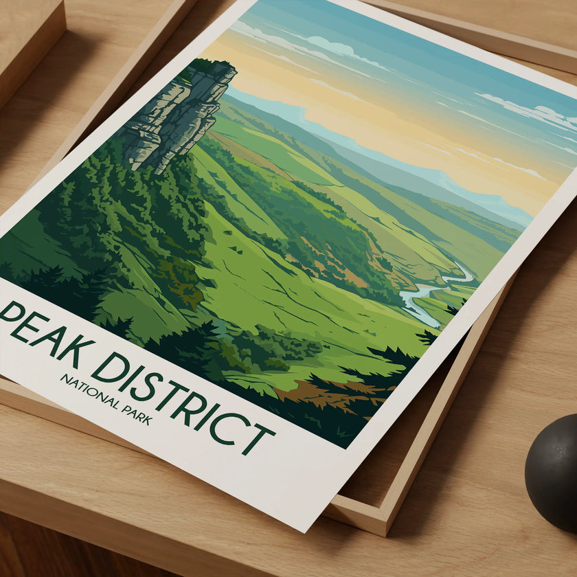Peak District Vintage Style Print