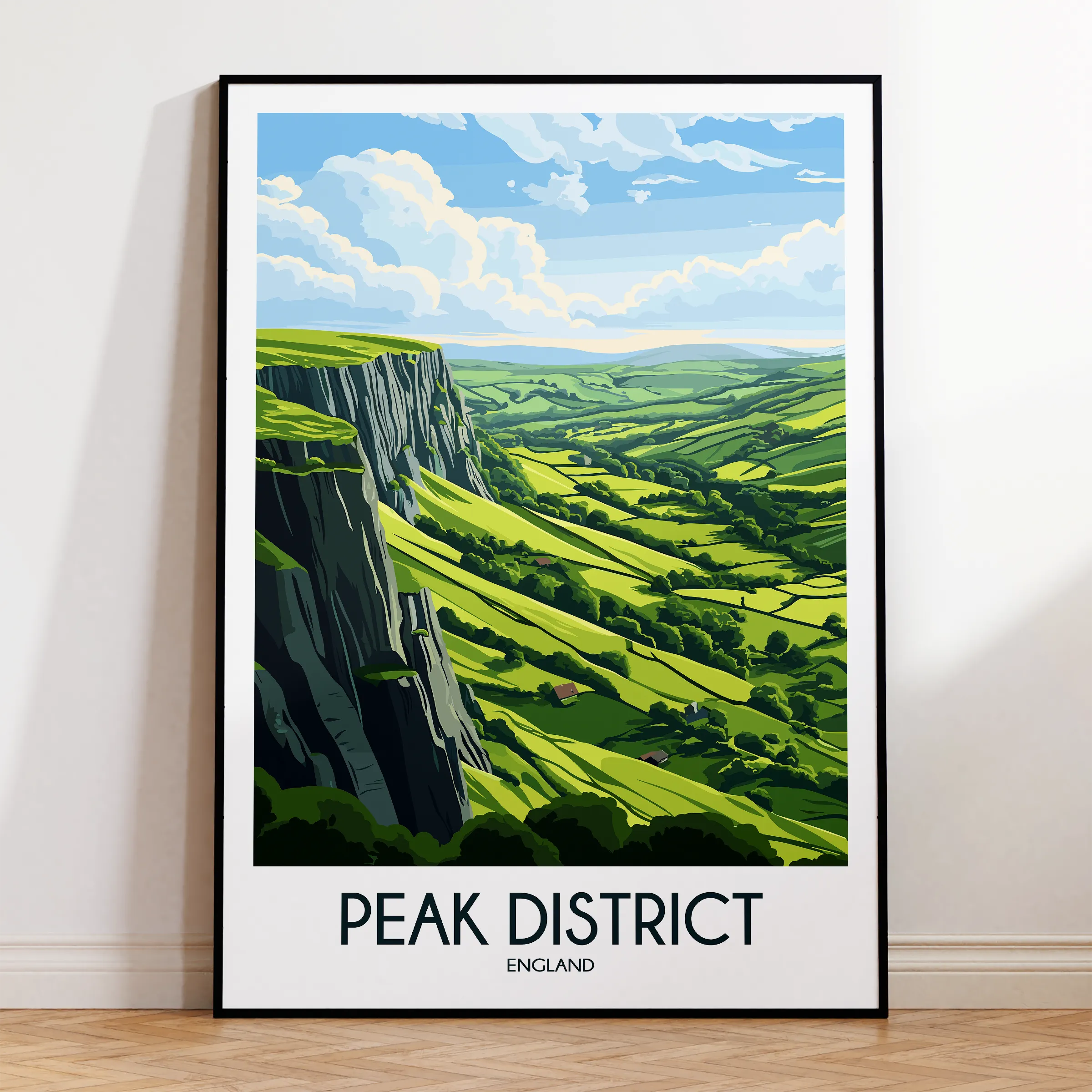 Peak District Vintage Style Print