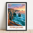 Pembrokeshire Retro Travel Illustration