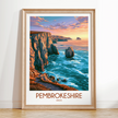 Pembrokeshire Souvenir Poster Print