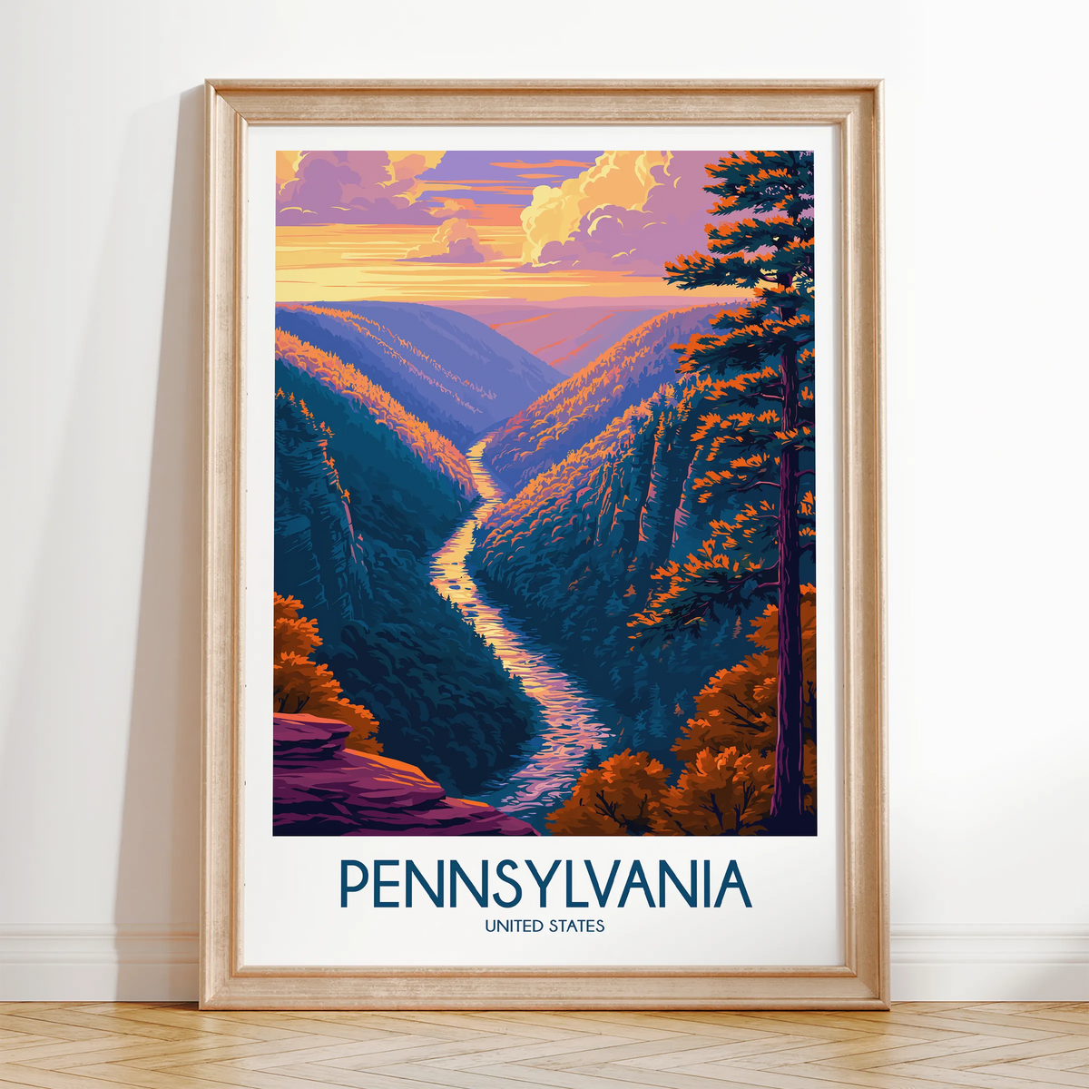 Pennsylvania Retro Travel Illustration