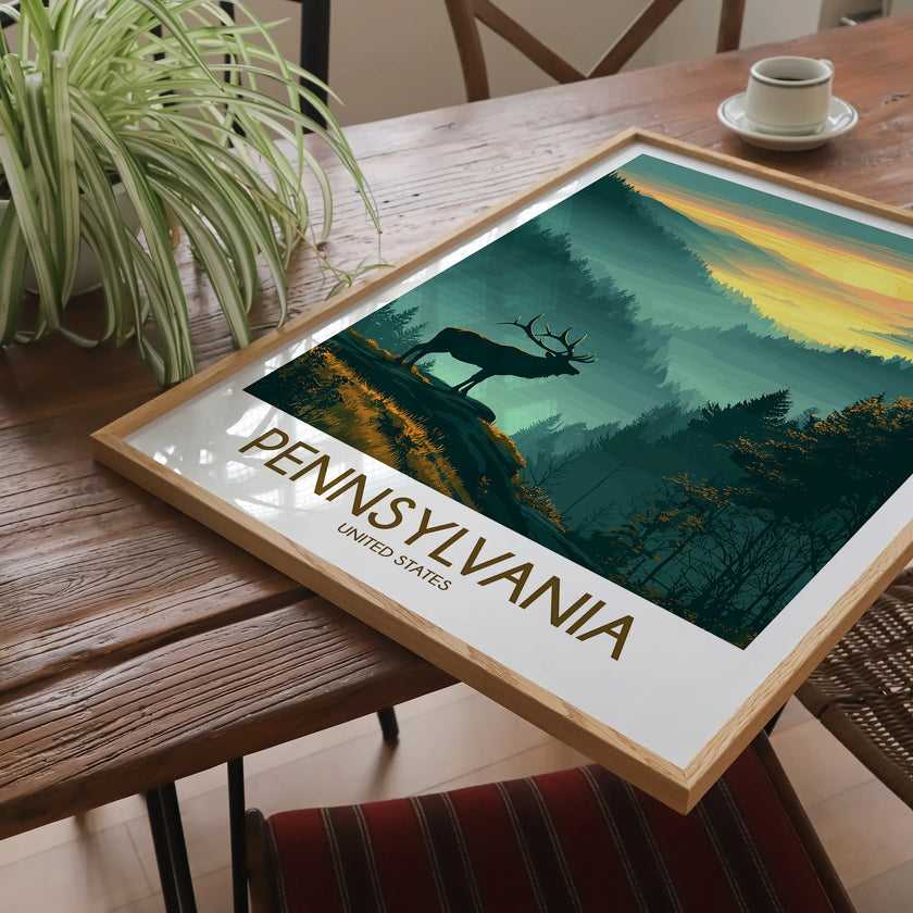 Pennsylvania Retro Travel Illustration