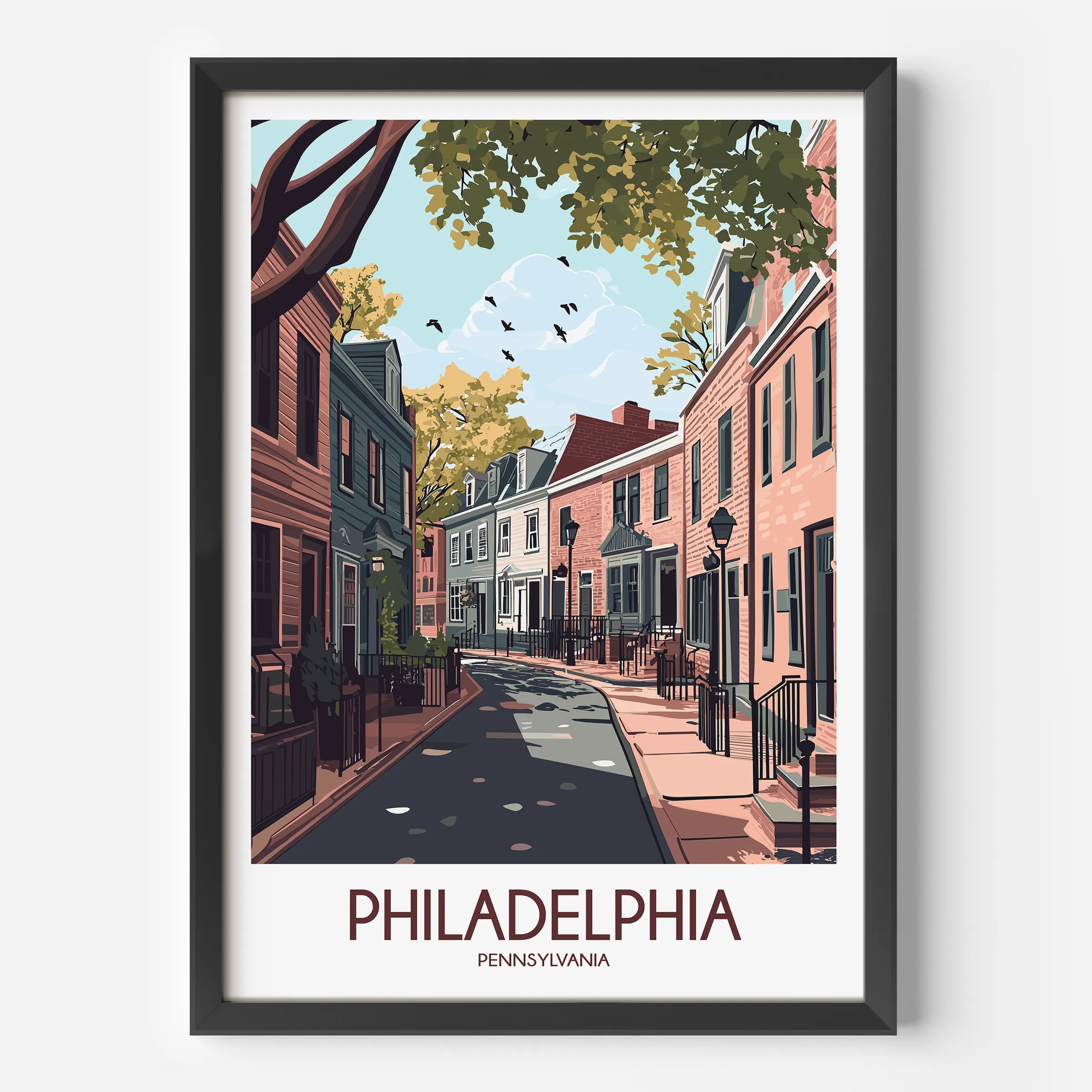 Philadelphia Retro Travel Illustration