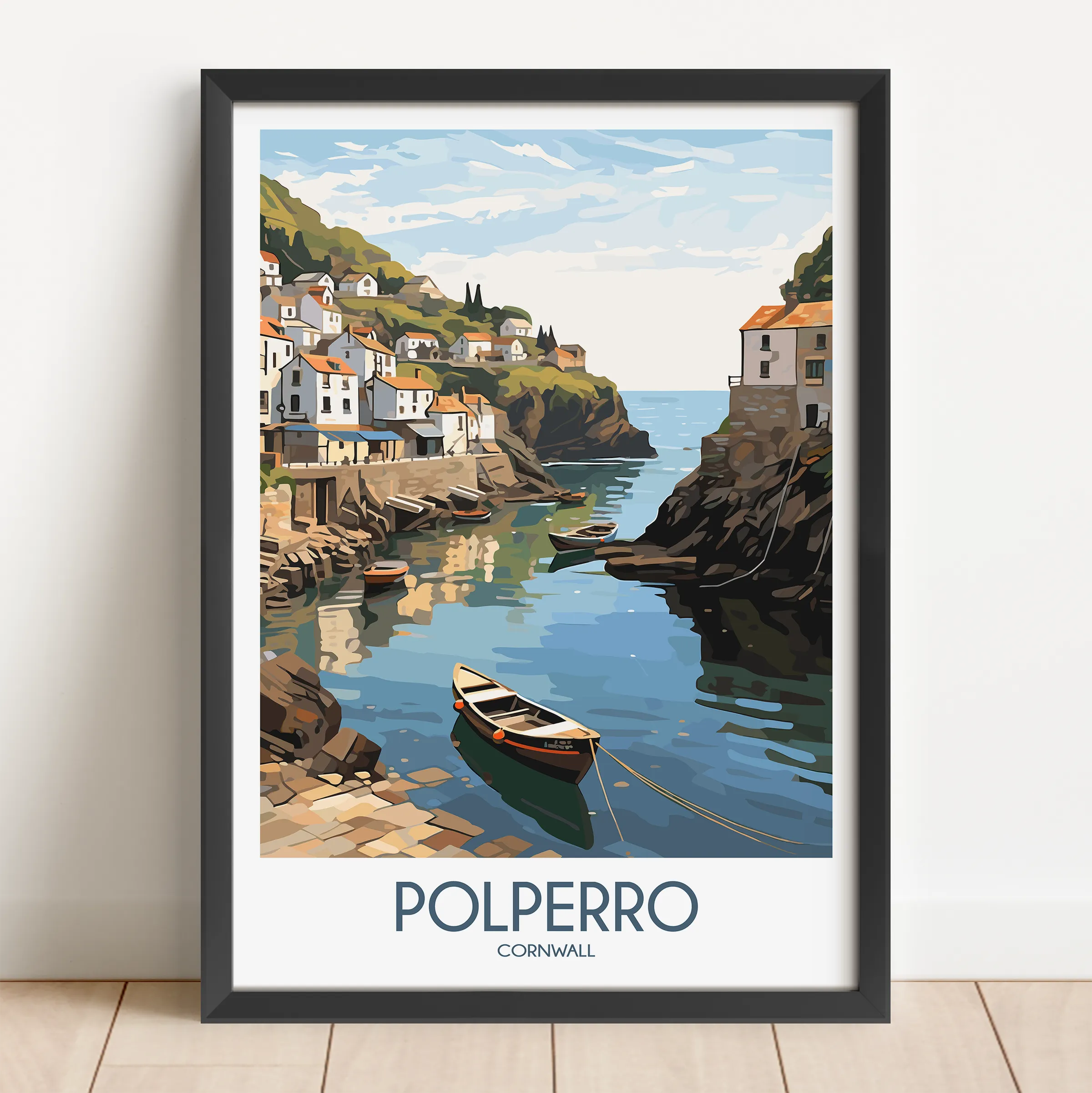 Polperro Modern Travel Poster