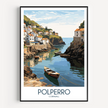Polperro Retro Travel Illustration