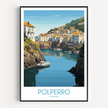 Polperro Retro Travel Illustration