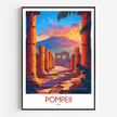 Pompeii Retro Travel Illustration