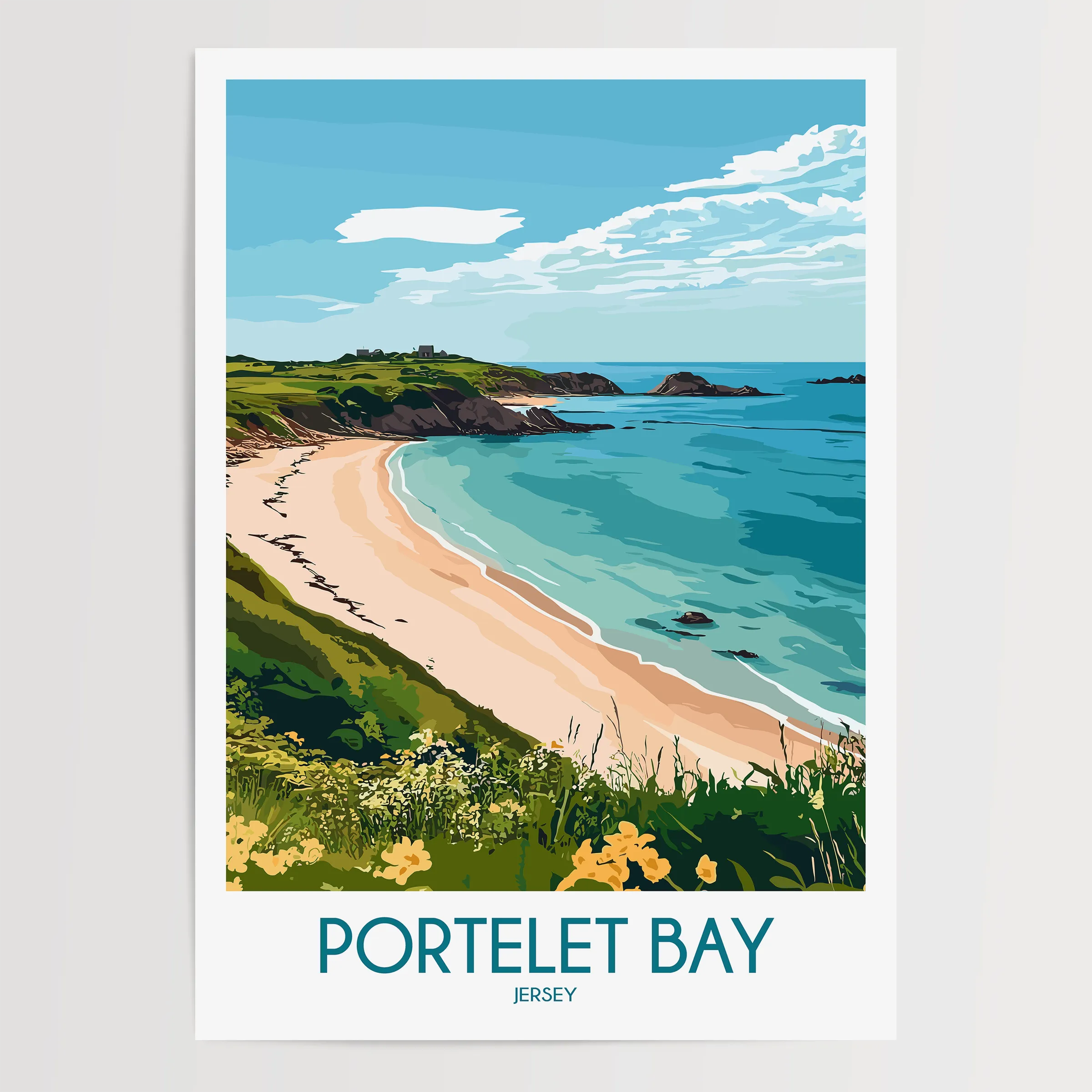 Portelet Bay Minimalist Wall Art