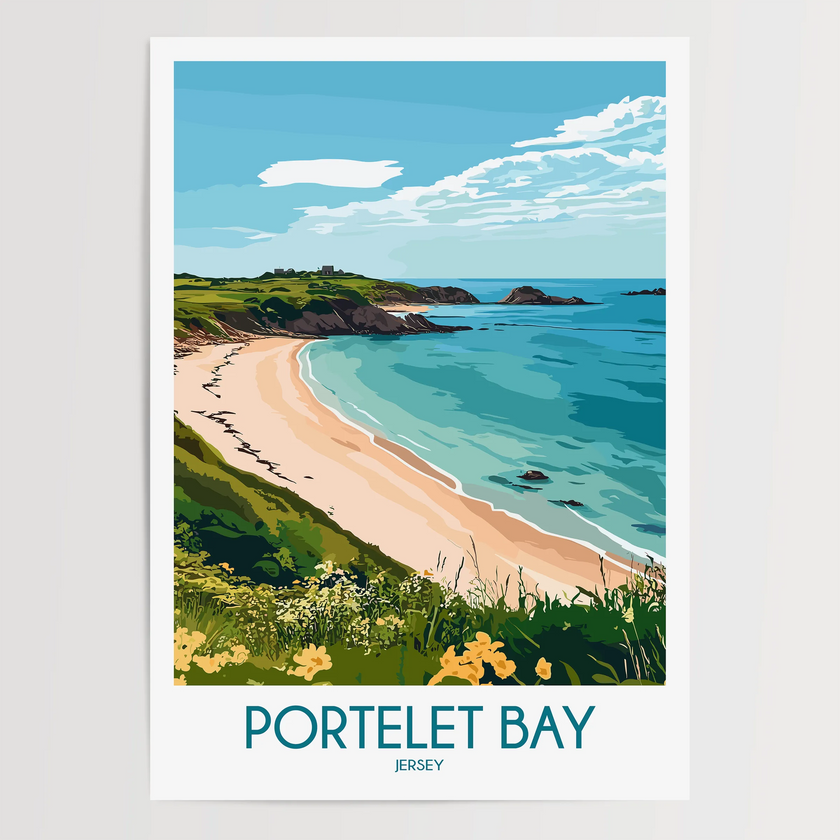 Portelet Bay Minimalist Wall Art