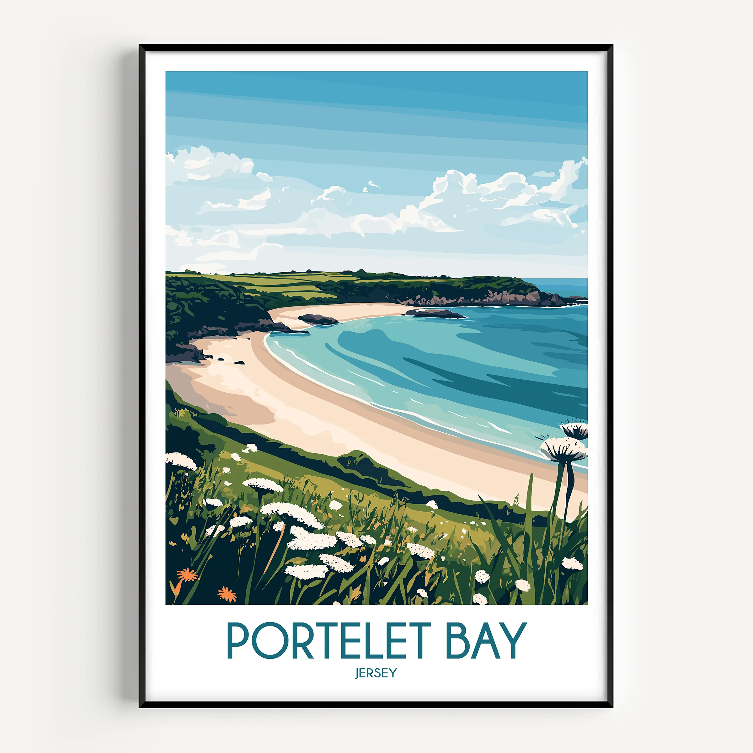 Portelet Bay Souvenir Poster Print