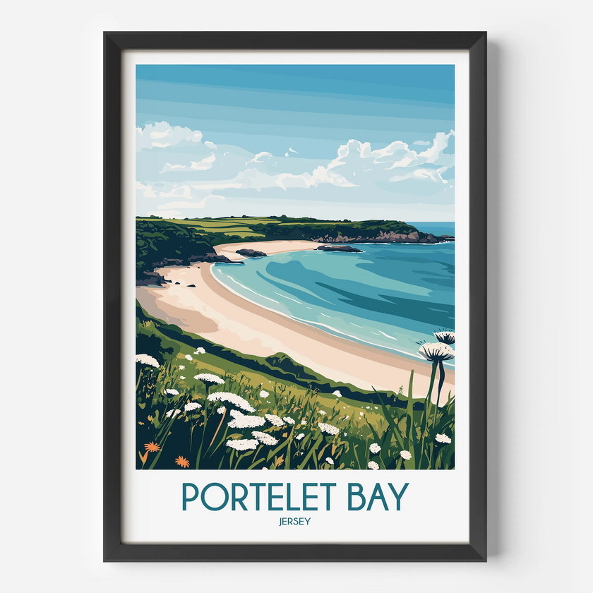 Portelet Bay Vintage Style Print