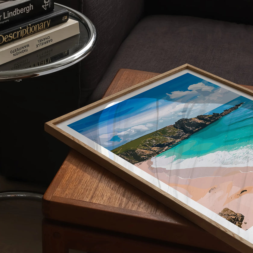 Porthcurno Vintage Style Print
