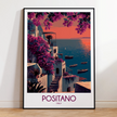 Positano Retro Travel Illustration