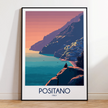 Positano Retro Travel Illustration