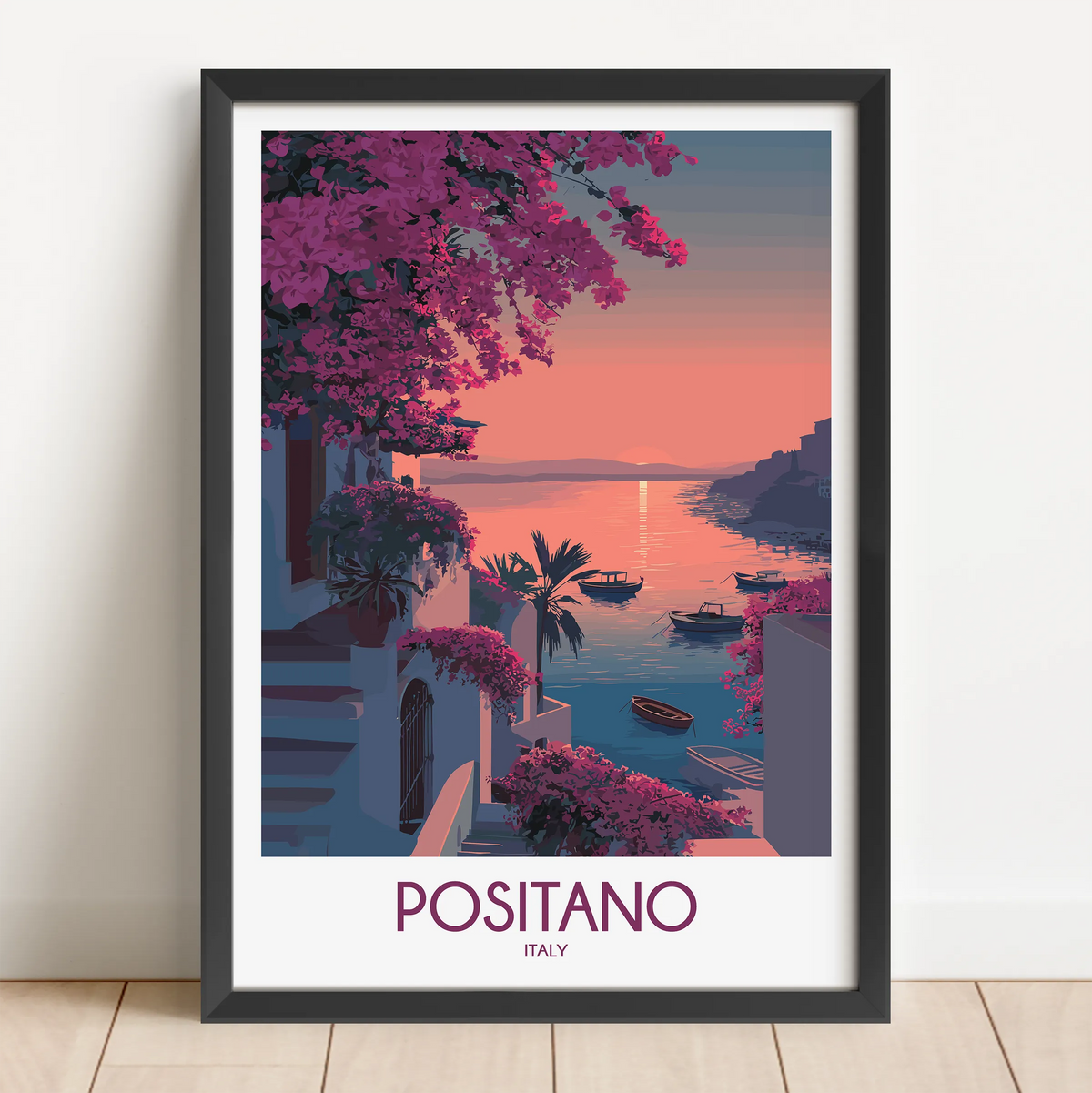 Positano Scenic Landscape Art