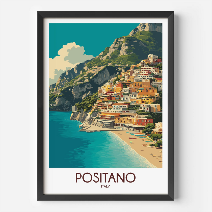 Positano Scenic Landscape Art
